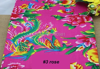 Meter phoenix pivónia, kvety bavlneného materiálu červené, ružové a modré čínsky národný etnických vzor hrubé keper bavlnená tkanina tecido