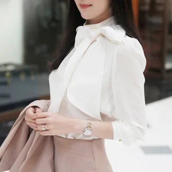 Ženy Šifón, Blúzky Dlhý Rukáv 2020 Kórejský Štýl Tenký, Elegantný Top Office Lady Mladé Dievča Školy, Japonsko Nové Módne Tričko