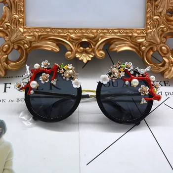 Barokový Retro Slnečné Okuliare Ženy Značky Dizajnér Bežné Slnečné Okuliare Duté Kovové Rezbárstvo Módne Doplnky, Dámske Vintage Odtiene