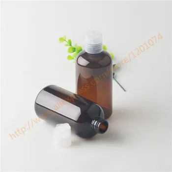 250ml hnedá/žltá PET fľaše s plastovým diskom veko,esenciálny olej/kvapalina/moisturizer/pleťové vody kontajner