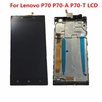 5.0 inch Pre Lenovo P70 LCD Displej Dotykový Displej Digitalizátorom. Zhromaždenia spoločnosti Lenovo P70A Displej s Rámom P70-A P70-T LCD Nahradiť