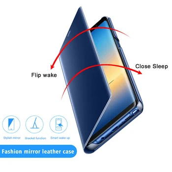 Luxusné Zrkadlo Zobrazenie Smart Flip puzdro pre Huawei P40 Lite E P 40 P40lite Litee UMENIE-L29N Pôvodné Magnetické Fundas o 360 Kryt Telefónu