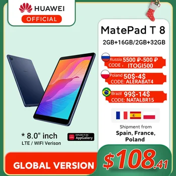 Globálna Verzia HUAWEI MatePad T8 2GB16GB LTE Tablet PC 8.0 palcový faceunlock 5100mAh Big Batérie Podpora microSD Karty Android10 T8
