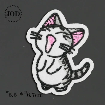 5pieces Žehlička na Cat Kitten Deti Vyšívané Škvrny na Oblečení Patch Odznaky Pruhy pri aplikácii Tepelnej Nálepky na Oblečenie