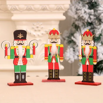 Drevené Vianočné Ozdoby Orech Vojak DIY Vianočné Dekorácie Pre Domov Vianoce Ploche Dekorácie Deti Dar Nový Rok Dekor