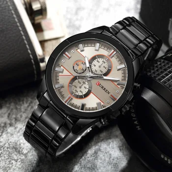 NOVÉ Luxusné Značky CURREN Mužov Plnej Ocele Business náramkové hodinky Muž Bežné Vodotesné Hodinky Quartz Hodinky relogio masculino
