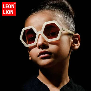 LeonLion Retro slnečné Okuliare Deti Vysokej Kvalite Ročníka Deti slnečné Okuliare Značky Okuliare pre Dievčatá/Chlapci Dizajnér Oculos De Sol