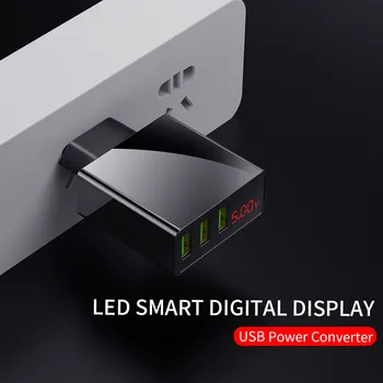 LED Displej 3 USB Nabíjačka Univerzálny Mobilný Telefón Rýchle Nabíjanie Sieťovej Nabíjačky pre iPhone Samsung Xiao Max 3A EÚ Poplatok