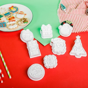 Plastové Cookies Formy Vianočné 3D Odolné Dom Kuchynský Riad Cookie Formy Fondant Pečivo Festival Dekorácie Santa Claus Model