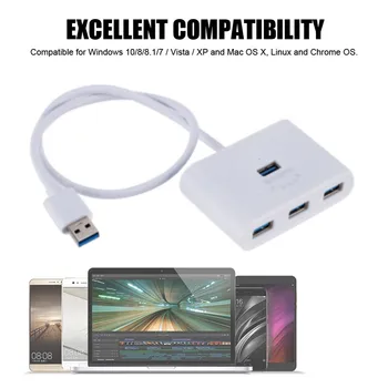 4 Port vysokorýchlostné USB 3.0 HUB S Power Splitter USB3.0 OTG Adaptér Pre Macbook Notebook PC Počítač HDD Súprava Príslušenstva