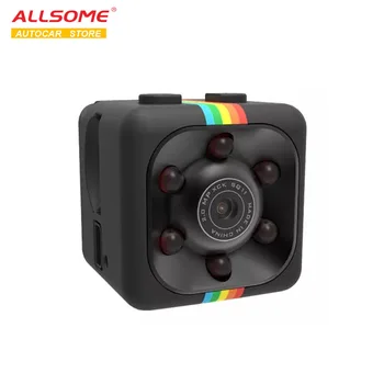 ALLSOME SQ11 1080P Mini Nočné Videnie DV Auto videorekordér Vlog Šport Fotoaparát Podpora TV-Out, Monitor MA0035