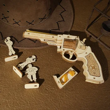 DIY Pištole, Brokovnice Drevené 3D Puzzle Chlapec Ručné Montáž Kreatívny Darček k Narodeninám