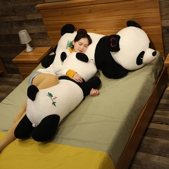 Nové Huggable Roztomilé Dieťa Obrie Panda Bear Plyšové Dlho Vankúš Hračka, Mäkké Plyšové Zvieratko Bábika Spanie Obliečky Na Vankúš Dievčatá Milenca Darček