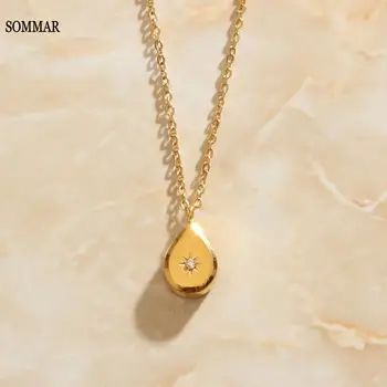 SOMMAR 2020 nehrdzavejúcej ocele Zlata Plné Priateľka náhrdelníky & prívesky dorp veľký náhrdelník Luxusné Šperky