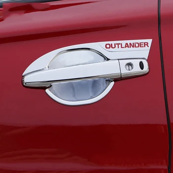 Auto rukoväť dekoratívne rám pre Mitsubishi Outlander 2013-2019 dverí rukoväť kryt chrome výbava príslušenstvo uhlíkových vlákien