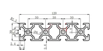 30120 Hliníkový Profil EN Európska Norma Zátvorkách DIY Workbench AL Vytláčanie Tvar CNC 3D DIY Tlačiarne Diely
