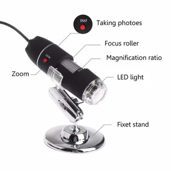1600X 2MP Lupa Mikroskop 8 LED USB Digitálne Prenosné zväčšovacie sklo Endoskopu Fotoaparát