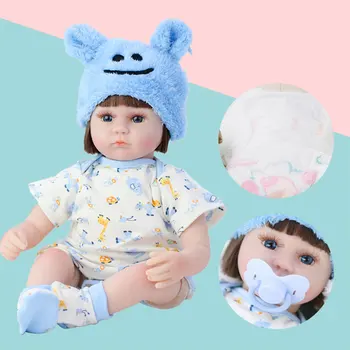 Reborn Baby Doll 42CM Simulované Hračky Pre Dievčatá Sprevádzať Bábika Realisticky Batoľa Modré Oči Bebe Vianočný darček
