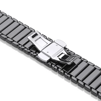 14 mm 16 mm 18 mm 20 mm 22 mm Pearl Ceramic watchband Čiernej a bielej módny náramok vhodný pre mužov a ženy