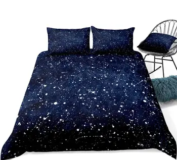 Galaxy Perinu Nastaviť Priestor Súhvezdí Deka Kryt Kráľovná domáci Textil, Biele Hviezdy Posteľ Set 3KS Kráľ Dropship Galaxy Teens