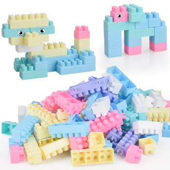 100 Ks DIY Farebné Veľkých Častíc Stavebné kamene, Tehly Kreatívne Sadu Raného Vzdelávania Hračky Pre Deti detský Kompatibilné