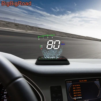 BigBigRoad Auto Hud Displej čelné Sklo Projektor prekročenia rýchlosti Upozornenie Pre Škoda Fabia Karoq Kodiaq GT Octavia A5 Kamiq Vynikajúce