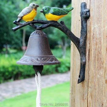 Kovaného Železa Zvonček Liatiny Strane Zvony Retro Dve Malé Vtáky Modelovanie Zvonček