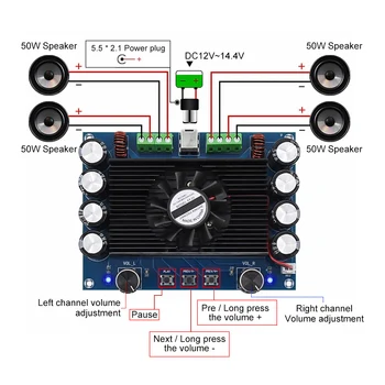 AIYIMA TDA7850 Bluetooth Amplificador Audio Štyri-kanál, 50Wx4 Triedy AB Moc Zvuk Reproduktorov Zosilňovač Rada Stereo Mini Amp