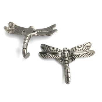 2 ks Dragonfly Tvar Steny Hák Kľúč Držiak na Stenu Háčiky Pre Zavesenie Vešiak Kovové Háčiky Na Šaty