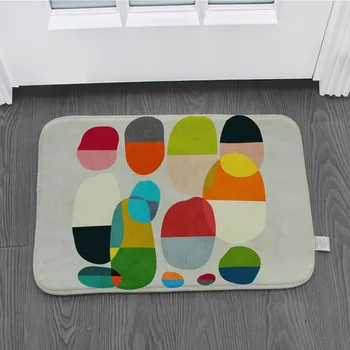 Cartoon geometrické mat podlahy, dvere mat koberec veľmi tenký non-slip anti-únava dvere, koberec, kúpeľňa, izba, zintenzívnenie mat LZE12