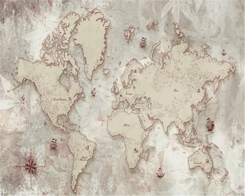Beibehang Vlastnú tapetu retro štýle starých Amerických Nordic mape sveta, TV joj, steny domáce dekorácie 3d tapety