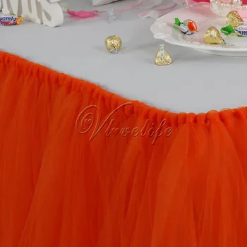 100 cm x 80 cm Orange Tylu Tutu Tabuľka Sukne Vlastné ríši Divov Tylu Tabuľka Obchádza Svadby, Narodeniny Dieťa Sprcha Party Dekorácie