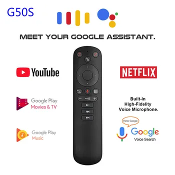 G50S 2.4 G Bezdrôtový Lietať Vzduchom Myši Gyroskop Smart Hlas Diaľkové Ovládanie pre Android TV Box, Dataprojektor, Smart TV vs G20S G30S, G10S