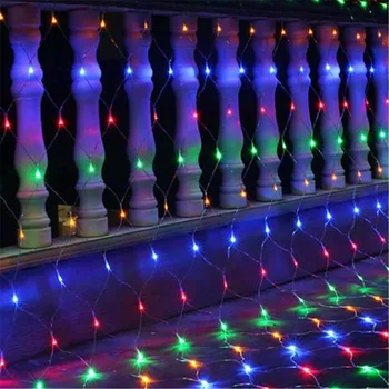 3x2M 1.5x1.5M LED Čistý Oka Víla String Svetelné Girlandy Okno Opony Vianočné Svadobné Party Dovolenku Svetlo
