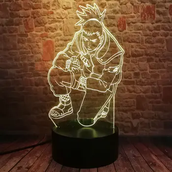 Blikajúce Nara Shikamaru 3D Model Nočného Vizuálnej Ilúzie LED 7 Farieb Zmena Flash Light Naruto Anime Obrázok Hračky pre chlapcov