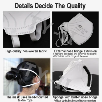 LAIANZHI CE FFP2 KN95 masky 10 20 50 ks hygie jednorázové masky s filtrom 5 vrstva škodlivé 99% hygienické masky filtra Rýchle dodanie