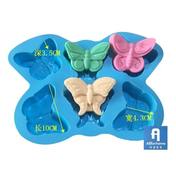 6 Otvor 3D Hmyzu Motýľ Silikónové Tortu Formy na Pečenie Koláča Pan Muffin Poháre Cupcake Mydlo Plesne Čokoládová zmrzlina DIY Plesní