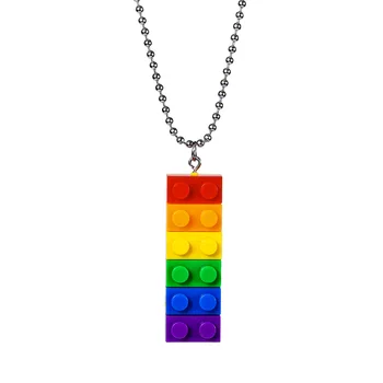 Lego Prívesok Náhrdelník Hip Hop Mužskej Osobnosti Rainbow Disco Náhrdelník Ženský Pár Web Celebrity Šperky