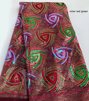 Odbavenie Afriky Flitrami francúzskej Čipky Mäkké veľké kvetinové Tylu Čipky Textílie 5 metrov za kus