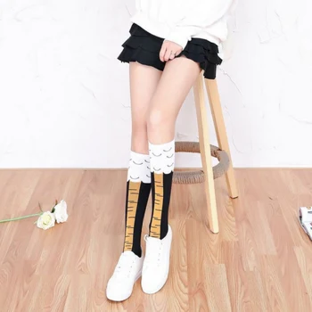 3D Ponožky Ženy Kolená Vysoké Ponožky Cartoon Kuracie Nohy Vytlačené Slim pančuchový tovar Bežné Halloween Party Ponožky