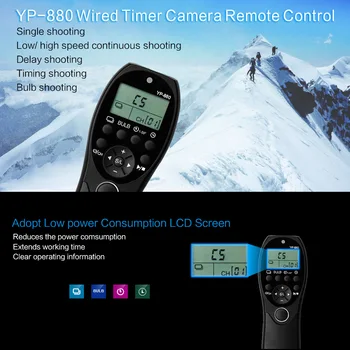 YouPro YP-880 S2 Fotoaparát Káblové Uzávierky Vydania Časovač, Diaľkové Ovládanie LCD Displej pre Sony A58 A7R A7 A7II A7RII A7SII Série DSLR