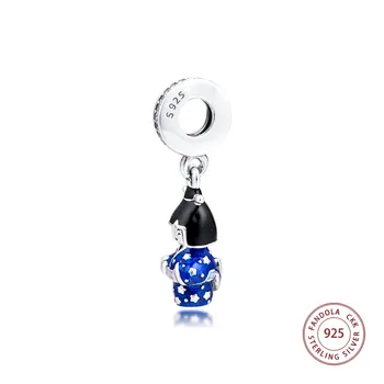 Hodí Pandora Kúzlo Náramok 925 Sterling Silver Japonské Bábiky v Modrej Kimono Visieť Charms Korálky DIY Šperky Čo 2020 Nové