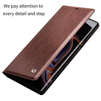 QIALINO Módne Originálne Kožené Vrece Kryt pre Samsung Galaxy Note 9 Luxusné Ultratenké Kartu puzdro pre Galaxy note 9 6.4 cm