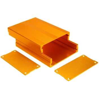 1Pcs Hliníkový Rámček Zlatá Farba Lisovaných Krytu Prípade Elektronického Projektu Doska Box DIY Nástroj Prípade 100x76x35mm