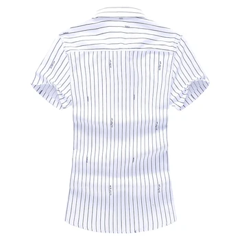 Bavlna Bežné Tričko Mužov Krátky Rukáv Pruhované Šaty, Košele pánske Letné Módne Tričko Muž Camisa Masculina Plus Veľkosť M-7XL