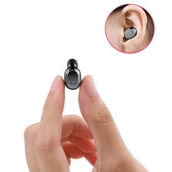 Neviditeľné Náhlavnej súpravy Bluetooth Wireless Mini Ucho-namontované Jedno zátkové chrániče sluchu Slúchadlá Miniatúrne Športové Jazdné Dlhý Pohotovostný Headset