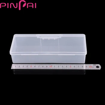 PinPai Praktické Nail Art Úložný Box 1PC na Nechty, Dekorácia a Drobné Výrobky Skladovanie ABS Nástroje Kontajner Transparentná Ružová/Biela Prípade