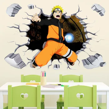 Anime Naruto Nálepky Vymeniteľné Naruto Uzumaki Stenu Samolepky Pre Deti Chlapcov Izby, Spálne, Obývacia Izba Wall Art Domova