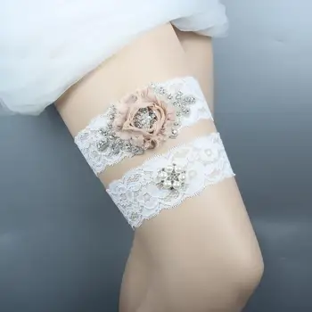 Natiahol Čipky Lady Svadbu, Svadobný Podväzok S Lesklé Perly Škvrny Elegantný Pás Pre Svadobné Sexy Čipka Produkty