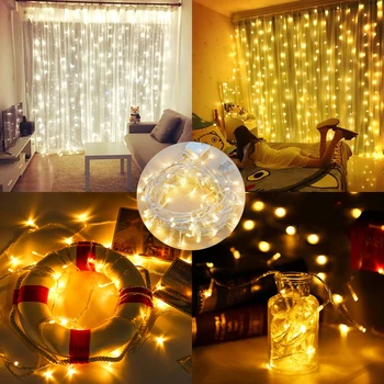 Rozprávkových Svetiel 6*3M Led Girlandy Cencúľ Opony String Svetlá 600 LED Strany, Vianočné Dekorácie, Darčeky pre 2019